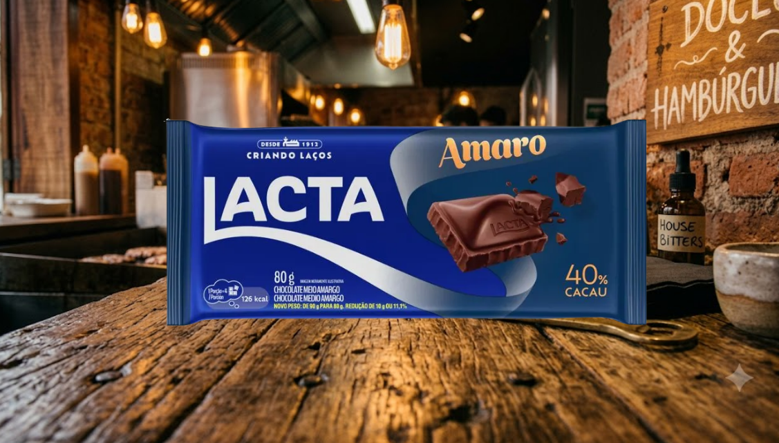 Barra Lacta Chocolate Meio Amargo